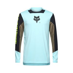 FOX RACING DEFEND LS חולצת רכיבה פרי-רייד שרוול ארוך לגברים – טורקיז