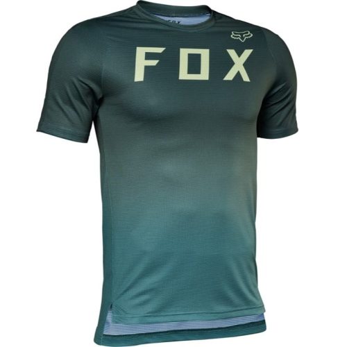 FOX RACING Flexair Jersey חולצת רכיבה פרי-רייד שרוול קצר לגברים – ירוק