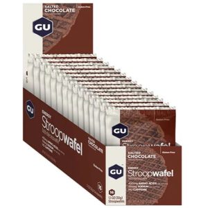 GU 16 Stroopwafel Salted Chocolate מארז 16 יח’ וופל אנרגיה ממולא ללא גלוטן – שוקולד מלוח