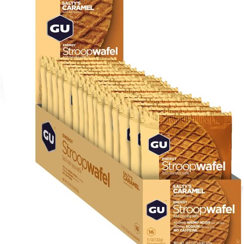 GU 16 Stroopwafel Salty’s Caramel מארז 16 יח’ וופל אנרגיה ממולא – קרמל מלוח